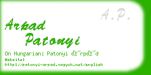 arpad patonyi business card